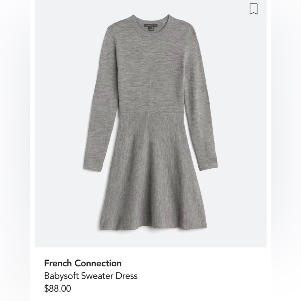 French Connection - Grey Sweater Dress Small NWT